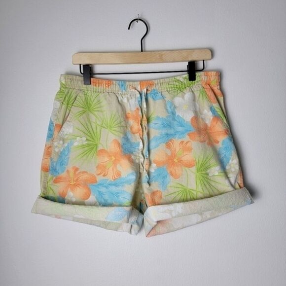 Erika Pants - 🏖🌴 90s ERIKA Vintage Aloha Resort Hawaiian Tropical Floral Shorts Size Medium